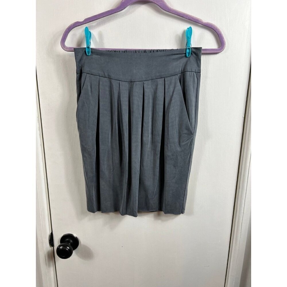 Hugo Boss Orange gray draped smart mini skirt with pockets.